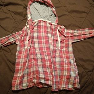 Hooded plaid shirt
